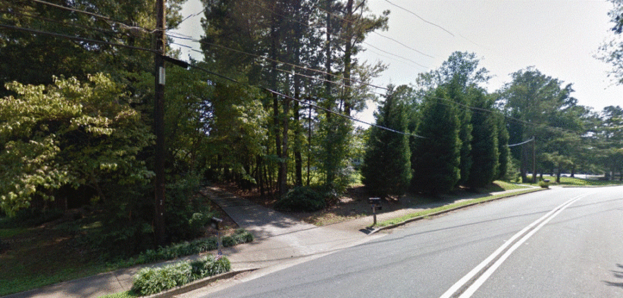 The entrance to the Silva Music Studios driveway on Blackwell Road, marked by two mailboxes