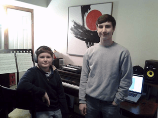 Oak and Ariel recording the Silva Piano Method Book 1