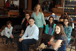 Intermediate and advanced students with Mrs. Silva.