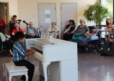 Daniel performs at senior center
