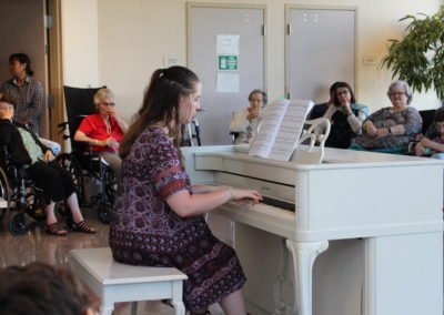 Lucy performs at senior center